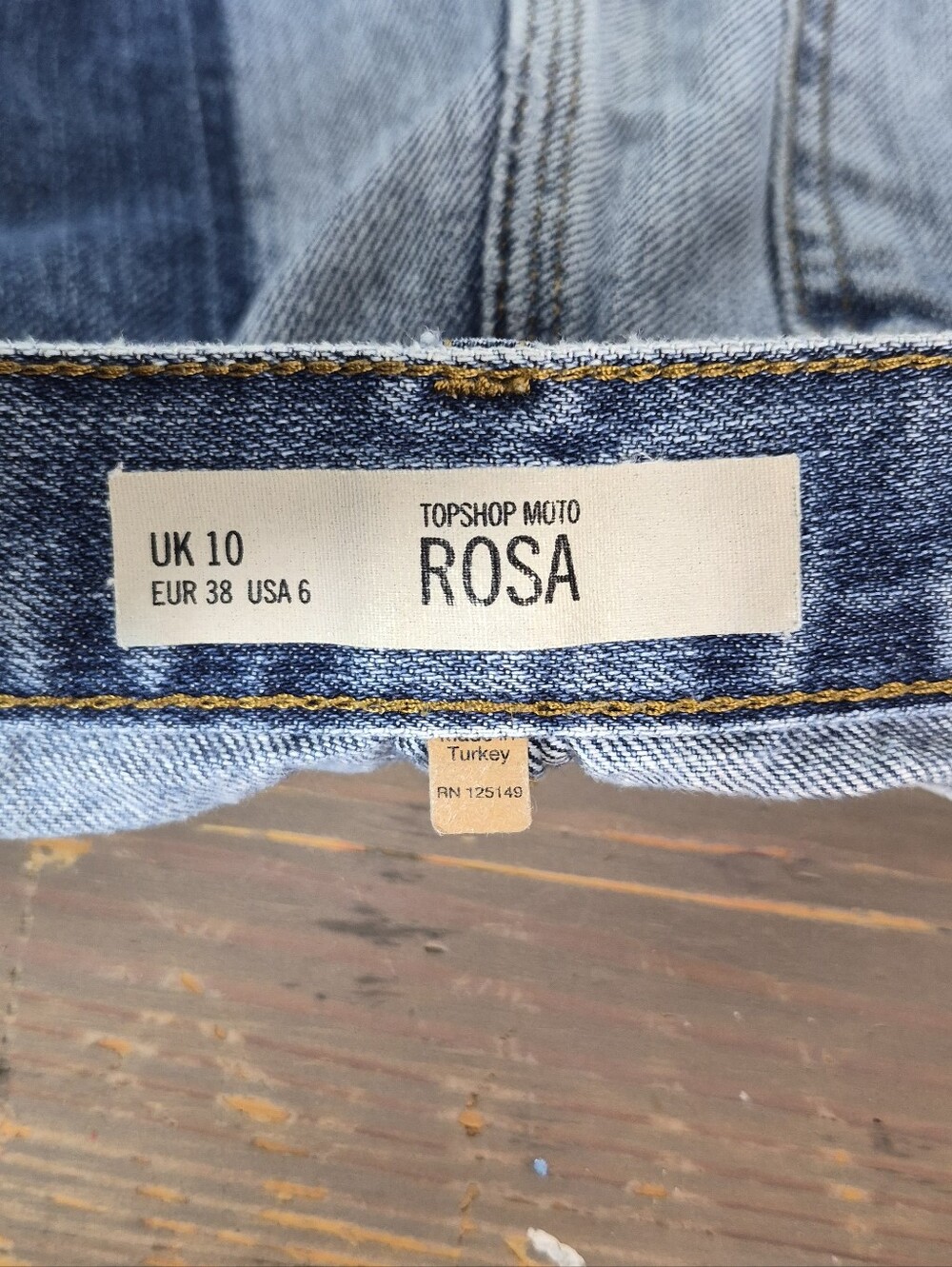 Topshop Moto Rosa Jean Shorts Blue Size 6 - Picture 7 of 11
